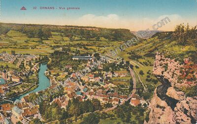 Carte postale ancienne Vue générale — Ornans (Doubs)
