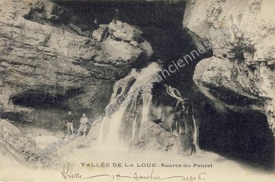 Carte postale ancienne La Loue — Ouhans (Doubs)