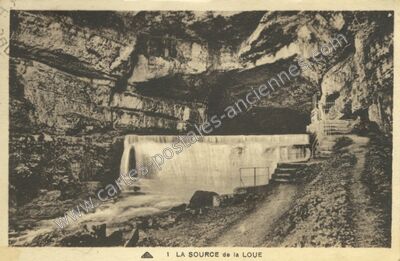 Carte postale ancienne Source de la Loue — Ouhans (Doubs)