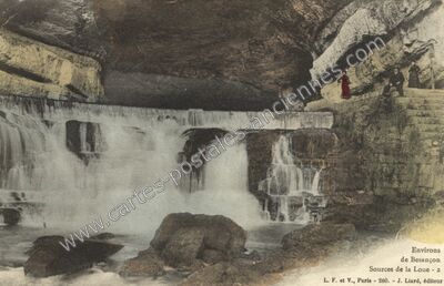 Carte postale ancienne Sources de la Loue — Ouhans (Doubs)