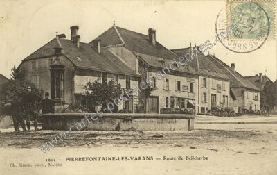 Carte postale ancienne Route de Belleherbe — Pierrefontaine-les-Varans (Doubs)