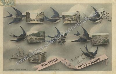 Carte postale ancienne Souvenir — Pont de Roide (Doubs)