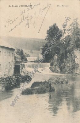Carte postale ancienne Le Doubs — Rochejean (Doubs)