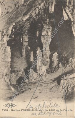 Carte postale ancienne Grottes d'Osselle — Roset-Fluans (Doubs)