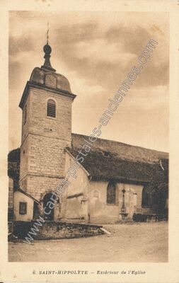 Carte postale ancienne Extérieur de l'Eglise — Saint-Hippolyte (Doubs)