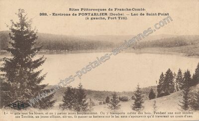 Carte postale ancienne Lac de St Point — Saint-Point-Lac (Doubs)