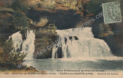 Carte postale ancienne Sites Pittoresques de Franche-Comté. Source du Lison — Nans-sous-Sainte-Anne (Doubs)