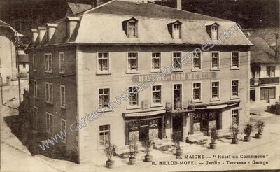 Carte postale ancienne Hôtel du Commerce — Maîche (Doubs)