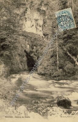Carte postale ancienne Source du Doubs — Mouthe (Doubs)