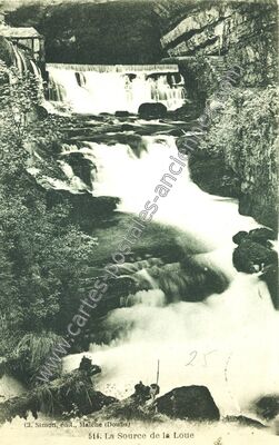 Carte postale ancienne Source de la Loue — Ouhans (Doubs)