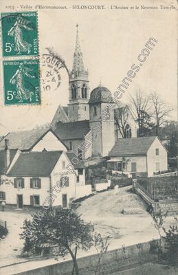 Carte postale ancienne L'Ancien et le Nouveau Temple — Seloncourt (Doubs)