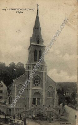 Carte postale ancienne L'Église — Hérimoncourt (Doubs)