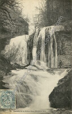 Carte postale ancienne Cascade de la Grace Dieu — Chaux-lès-Passavant (Doubs)