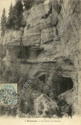 Carte postale ancienne Grotte du Tresor — Les Combes (Doubs)