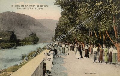 Carte postale ancienne Promenade de la Digue — Buis-les-Baronnies (Drôme)