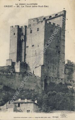 Carte postale ancienne La Tour (côte Sud-Est) — Crest (Drôme)