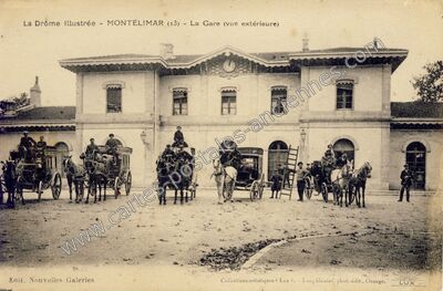 Carte postale ancienne La Gare (vue extérieure) — Montélimar (Drôme)