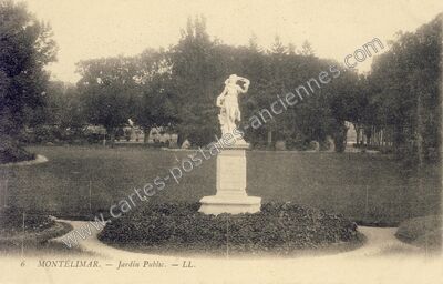 Carte postale ancienne Jardin Public — Montélimar (Drôme)