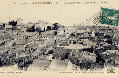 Carte postale ancienne Vue générale au couchant (inédit) — Montélimar (Drôme)