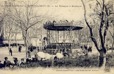 Carte postale ancienne Le Kiosque à Musique — Montélimar (Drôme)