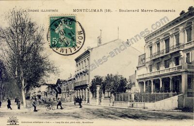 Carte postale ancienne Boulevard Marre-Desmarais — Montélimar (Drôme)