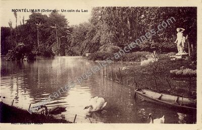 Carte postale ancienne Un coin du Lac — Montélimar (Drôme)