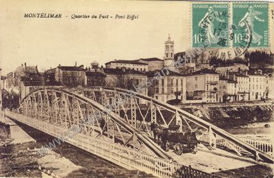 Carte postale ancienne Quartier du Fust - Pont Eiffel — Montélimar (Drôme)