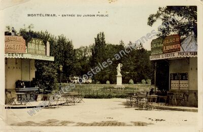 Carte postale ancienne Entrée du Jardin Public — Montélimar (Drôme)