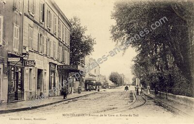 Carte postale ancienne Avenue de la Gare et Route du Teil — Montélimar (Drôme)