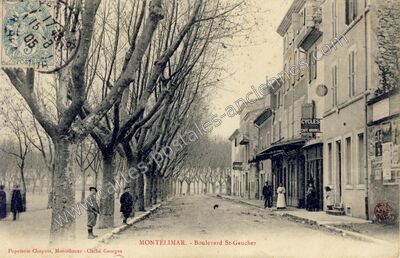 Carte postale ancienne Boulevard St-Gaucher — Montélimar (Drôme)