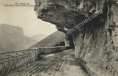 Carte postale ancienne Route des Grands Goulets — Saint-Martin-en-Vercors (Drôme)