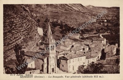Carte postale ancienne La Bougade. Vue générale — Séderon (Drôme)