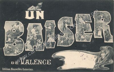 Carte postale ancienne Un baiser — Valence (Drôme)