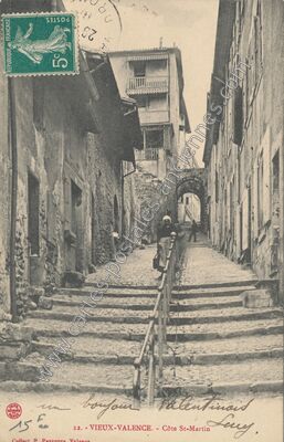 Carte postale ancienne Vieux-Valence - Côte St-Martin — Valence (Drôme)