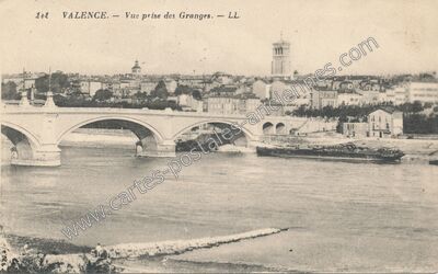 Carte postale ancienne Vue prise des Granges — Valence (Drôme)