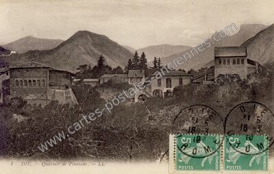 Carte postale ancienne Quartier de Pluviane — Die (Drôme)