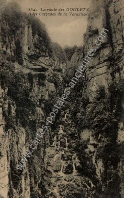 Carte postale ancienne Cascade de la Vernaison — La Chapelle-en-Vercors (Drôme)