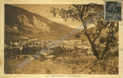 Carte postale ancienne Vue Générale — Die (Drôme)