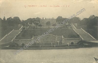 Carte postale ancienne Le Parc - Les Escaliers — Valence (Drôme)