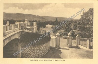 Carte postale ancienne Le Belvédère et Parc Jouvet — Valence (Drôme)