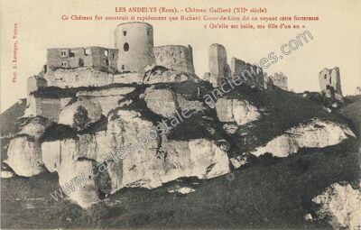 Carte postale ancienne Chateau Gaillard — Les Andelys (Eure)