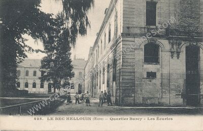 Carte postale ancienne Quartier Burcy - Les Écuries — Le Bec-Hellouin (Eure)