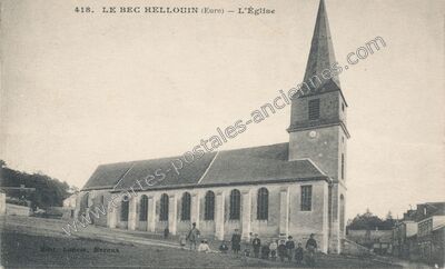 Carte postale ancienne L'Église — Le Bec-Hellouin (Eure)