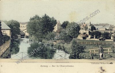 Carte postale ancienne Sur la Charentonne — Bernay (Eure)