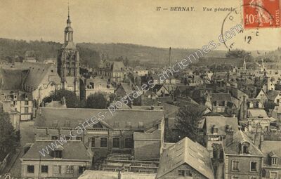 Carte postale ancienne Vue générale — Bernay (Eure)