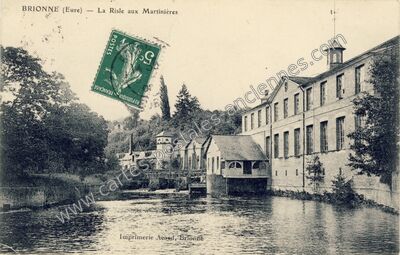 Carte postale ancienne La Risle aux Martinières — Brionne (Eure)