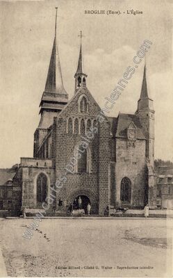 Carte postale ancienne L'Église — Broglie (Eure)