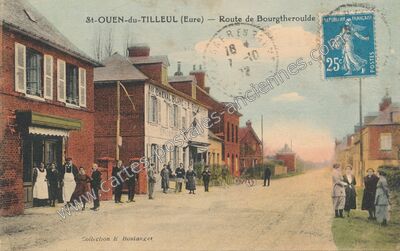 Carte postale ancienne Route de Bourgtheroulde — Saint-Ouen-du-Tilleul (Eure)