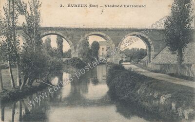 Carte postale ancienne Viaduc d'Harrouard — Évreux (Eure)