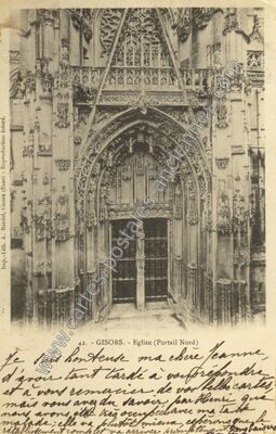 Carte postale ancienne Eglise (Portail Nord) — Gisors (Eure)